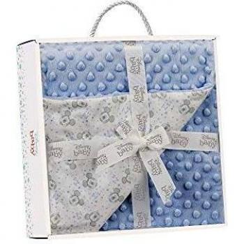 Interbaby MK017 Kinderdeckchen aus Korallenvlies – Disney-Mickey-Maus, blau, 200 g