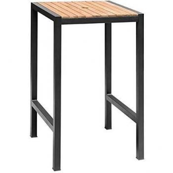 Bolero Square Acacia Wood and Steel Bar Table