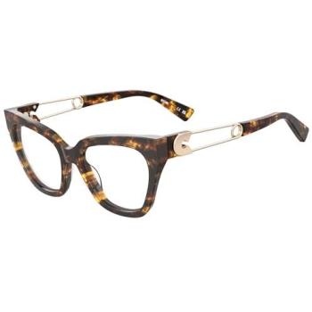 Moschino Women’s Fashion Eyeglasses MOS638 086 – Tortoiseshell, Size 52, Blue‑Light Blocking Lenses