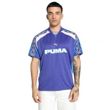 Blue Puma Retro Football Graphic Tee – Men's M