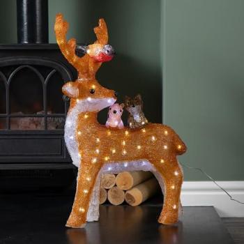 Glowing Woodland Deer Statue