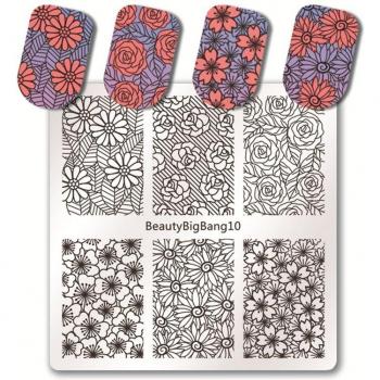 BeautyBigBang Square Nail Art Stamping Plate 6x6cm