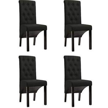 Premium Black Fabric Dining Set – 4-Seat Collection (vidaXL)