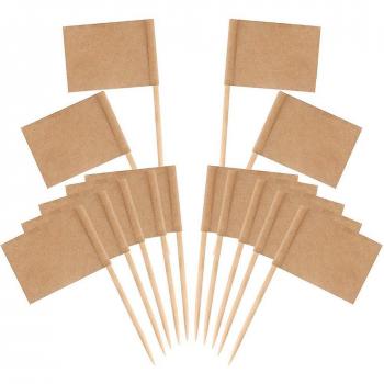 Drapeaux à Cocktail en Papier Blanc