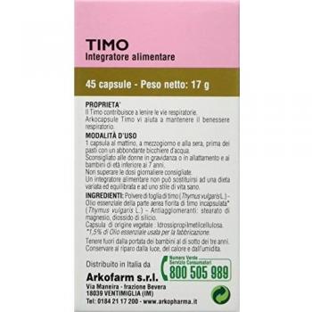 Cápsulas de Tomilho Arkopharma 45 Gélulas