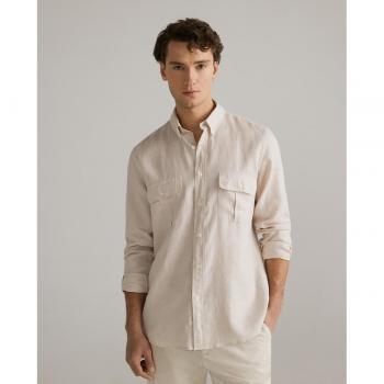 Camisa de hombre de lino manga larga con bolsillos de Lloyd's