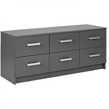 Inter Link Schubkastenkommode Lowboard ELENZIO 6 Graphit Grau