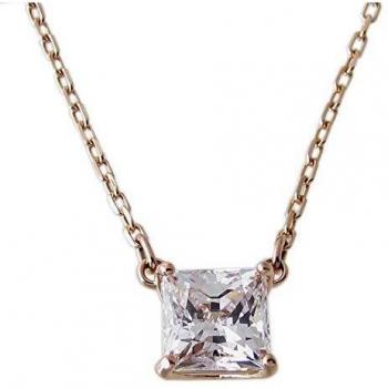 Collar Attract de Swarovski, cristal transparente, baño oro rosa