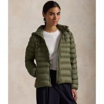 Polo Ralph Lauren: Abrigo ligero con plumas verdes L – estilo casual