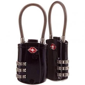 TSA Kofferschloss Set, Schwarz/Silber