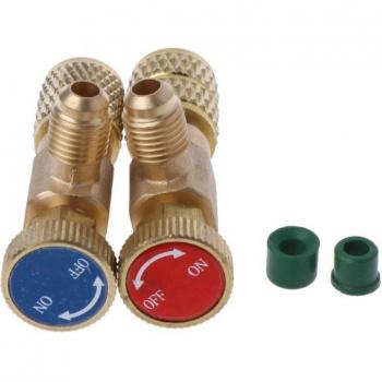 2Pcs Quick Coupler Safety Valve Adapters for R410A R22 Air Conditioning