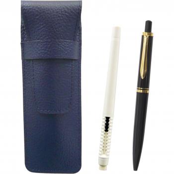 Schwarzes Druckbleistift-Set aus genarbtem Leder – SASLMC46W‑NXS‑B