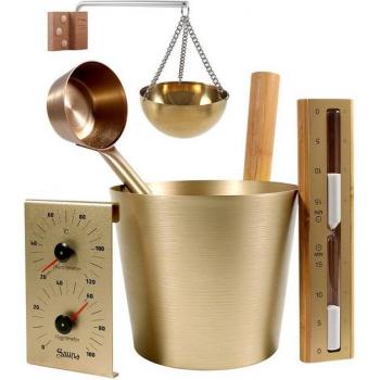 Aufguss‑Set Home Deluxe – inklusive Eimer, Kelle, Thermo-/Hygrometer und Aufgussschale