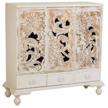 Aparador de madera blanco 115x43x110