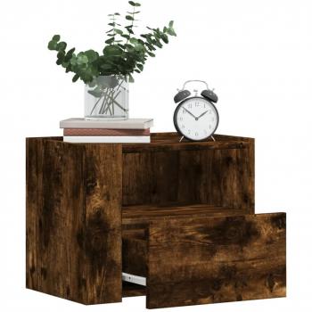 Vidaxl Tables De Chevet Murales 2 Pcs Chêne Fumé 45x30x35 Cm