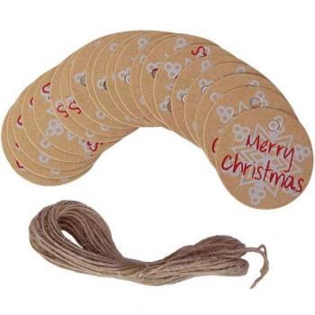 Étiquettes Volantes Noël 100 pcs en Kraft