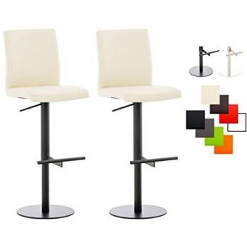 CLP Cadiz Küchenbarhocker 2er Set, kunstlederbeschichtet, mit Stütze