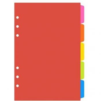 Separador de índice PP para carpetas, 6 agujeros, A5/A6, juego de 1