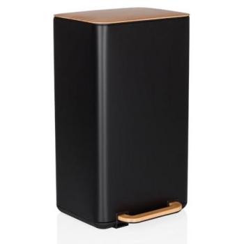 „CLEAN NATURA“ Office‑Mülltonne 30 L – Metall, Schwarz