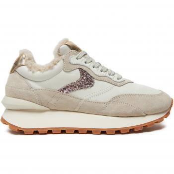 Damen Sneakers Qwark Hype Fur Voile Blanche Beige