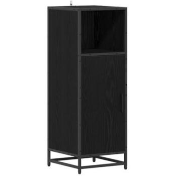 VidaXL Mobile da Bagno con Porta Nero Quercia 35x37,5x100 cm