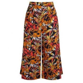 Women's Mossa Linen Print Culottes – Beige, 12