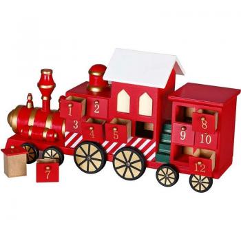 Legno & Luci: Calendario Avvento Treno Natalizio con 24 Decorazioni