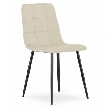 Chaise Komodee en Velours Beige Clair