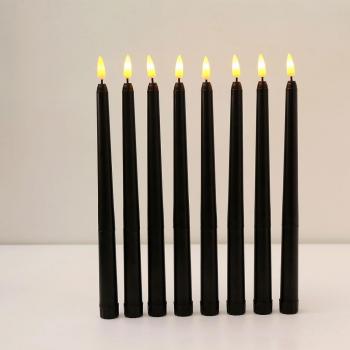 Luminarias Negras para Navidad con Llamas Simuladas