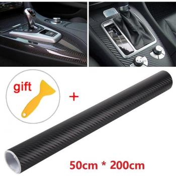 Practical Decorative Matte Black Carbon Fiber Vinyl Sticker with Scraper