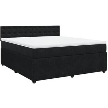 VidaXL Doppelbett mit Matratze 180x200 cm Samt Schwarz