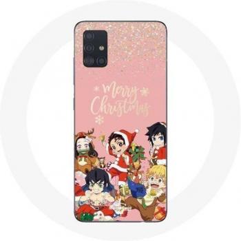 Coque pour Samsung Galaxy A71 Demon Slayer Joyeux Noël Affiche Manga