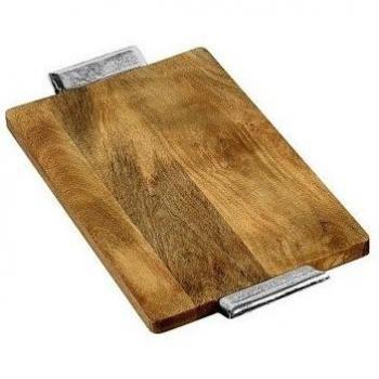 Holzserviertablett 32 cm – Alü Griffe
