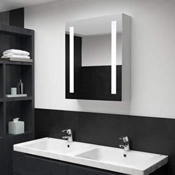 Procyon White LED Bathroom Mirror Cabinet 50x13x70 cm with 3 Shelves