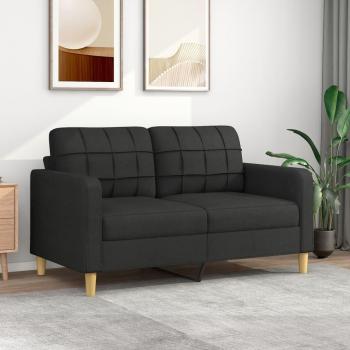Canapé à deux places noir 140 cm, tissu – Prolenta Premium