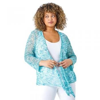 Curve Knitted Waterfall Cardigan – Denim Blue, Size 20 UK