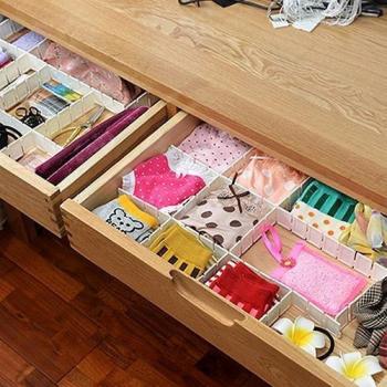 6pcs/set Drawer Partition Organizer for Socks and Underwear