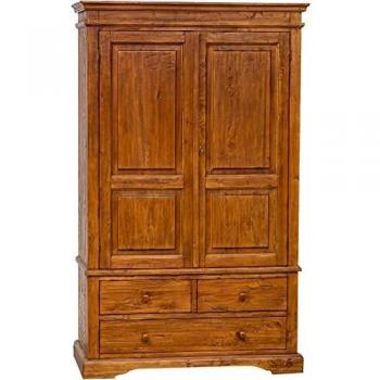 Étagère de Campagne en Bois de Tilleul Finition Noyer 120x59x197 cm