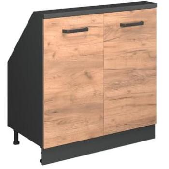 Rangement sous pente Rion, 2 Portes, Anthracite et Chêne Doré, Vicco