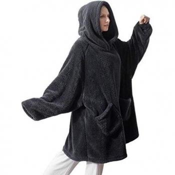 Felpa Maniche Bedsure – Coperta Sherpa Calda e Morbida, Nero 95x85