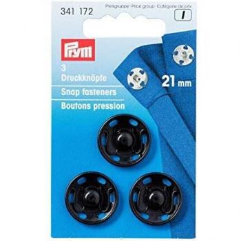 Boutons pression à coudre en laiton noir 21 mm