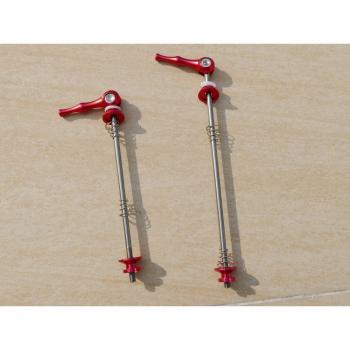 Brochette Rapid‑Release QR‑1 Titanium Rouge – Kit 2 Roue