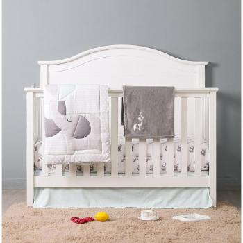 4PCS Newborn Baby Bed Set with Fitted Sheet and Skirt