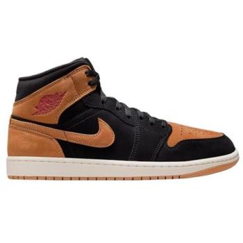 Jordan AJ1 Mid Black Leather/Synthetic Men’s 7”