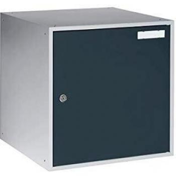 Petit casier verrouillable gris clair avec deux portes grises basalte