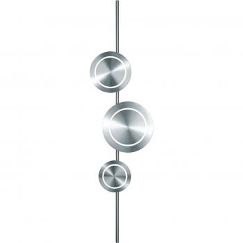 LED-Wandleuchte Planetarium, nickelfarben, Höhe 120 cm, Alu