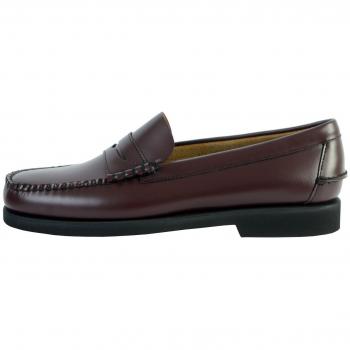 Mocasín Sebago de piel color burdeos