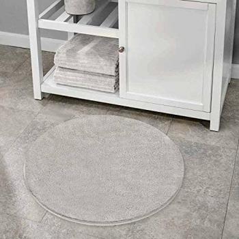 VANZAVANZU Non Slip Bath Mat Round Thickened Bath Rug for Bathroom Absorbent Ultra Soft Bathroom Mat Rug Fluffy Microfiber Bedside Rug Carpet Floor Mat