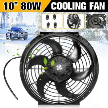 Radiador y Ventilador Universal 10 Negro 12V 80W Kit Montaje