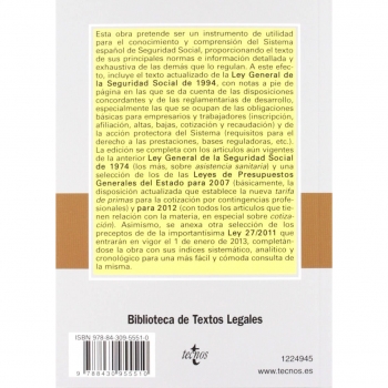 LEY GENERAL DE LA SEGURIDAD SOCIAL